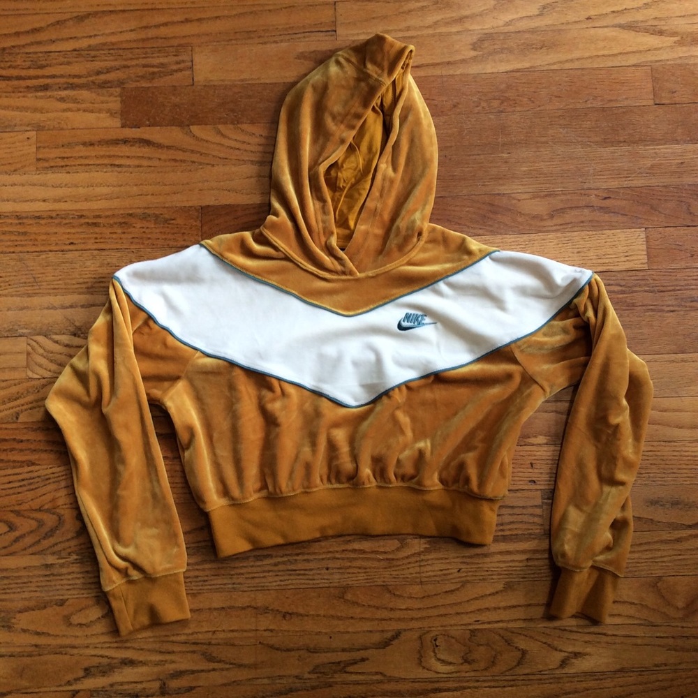 Nike Retro Velvet Crop Mustard Yellow Sweatshirt
